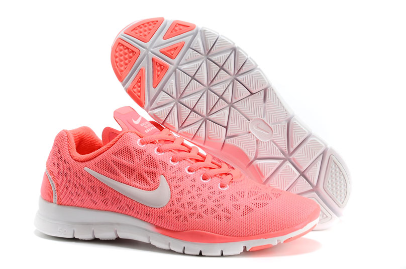 Femmes Tr Fit 3 Respirer Free 5.0 Chaussures De Course Rose Blanc